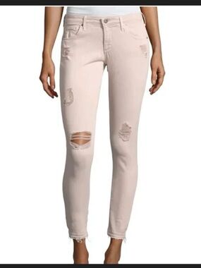Size 28 AG Adriano Goldschmied Farrah Skinny Ankle Distressed Blush Jeans (ABBA)